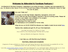 Tablet Screenshot of aldershotfootcare.co.uk